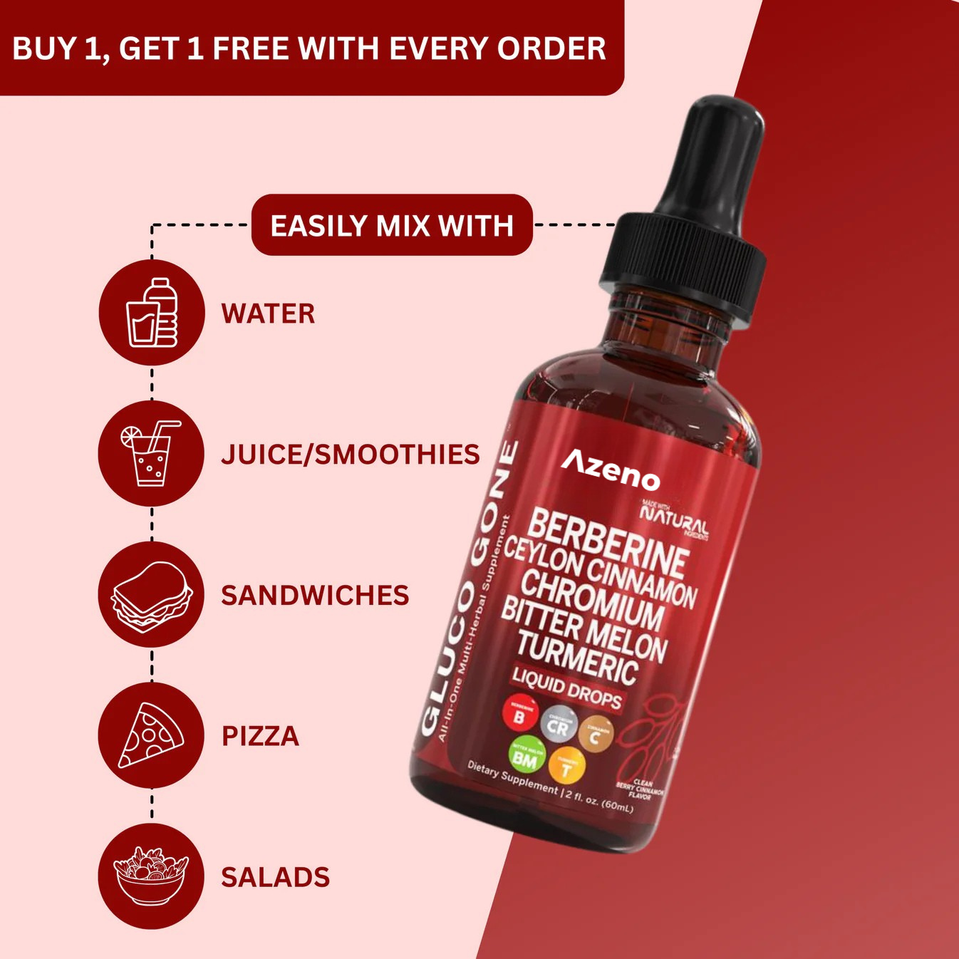 Azeno Berberine Ceylon Cinnamon Liquid Drops